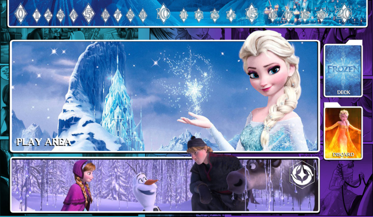 Lorcana Playmat Elsa Anna Olaf Card Game Mat