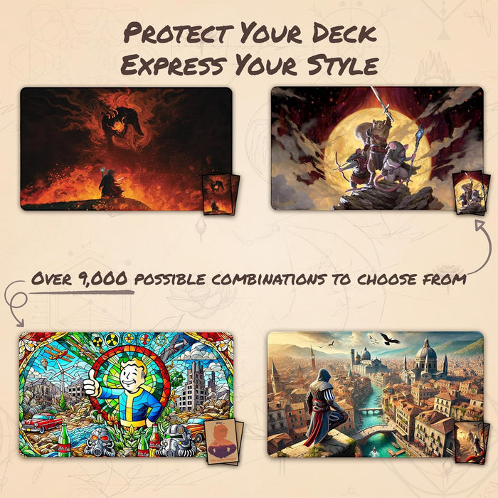 Emerald Phoenix (Stitched) - MTG Playmat - Compatible with Magic the Gathering Playmat - Play MTG, Yugioh, TCG - Original Play Mat Art Designs & Accessories