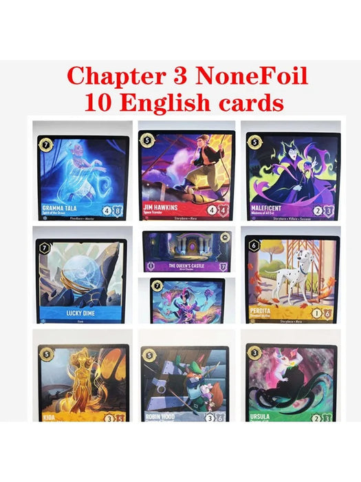 Lorcana Proxy Chapter 3 English into the Inklands Nonefoil –Ursula Jafar Robin Des Bois Sou Fetiche Jim Hawkins TCG Game Cards