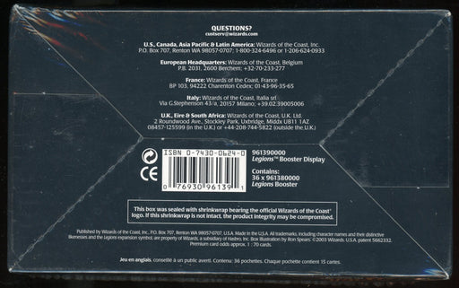 2003 MTG Magic the Gathering Legions Booster Box Factor Sealed TCG English