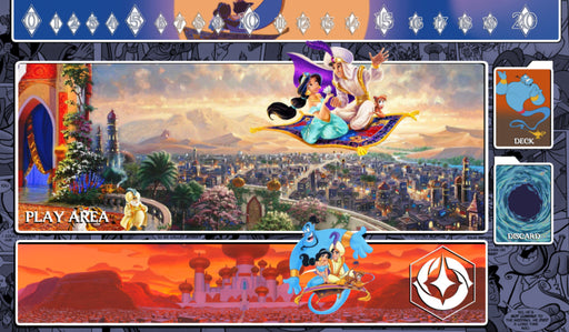 Lorcana Playmat Aladdin Jasmine Genie Card Game Mat