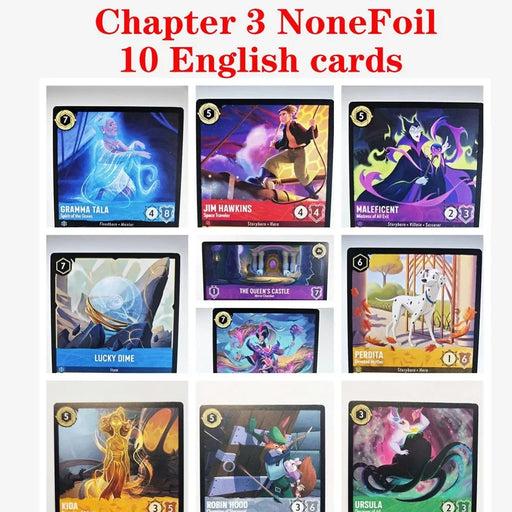 Lorcana Proxy Chapter 3 English into the Inklands Nonefoil –Ursula Jafar Robin Des Bois Sou Fetiche Jim Hawkins TCG Game Cards
